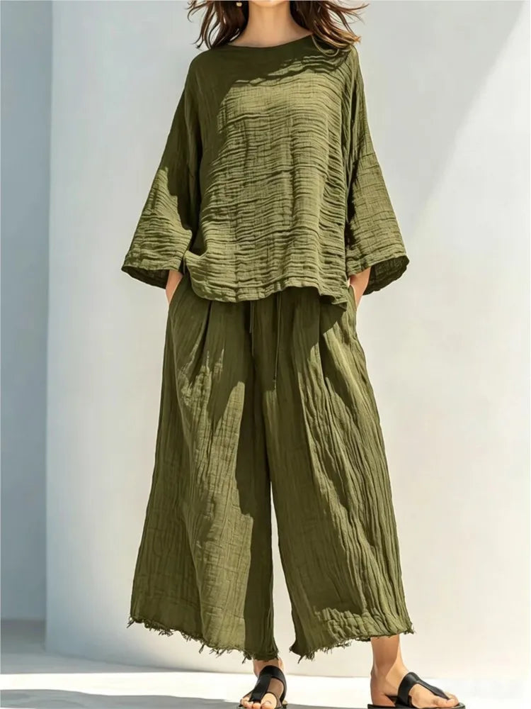 Keysi Relaxed Round Neck Two Piece Sets