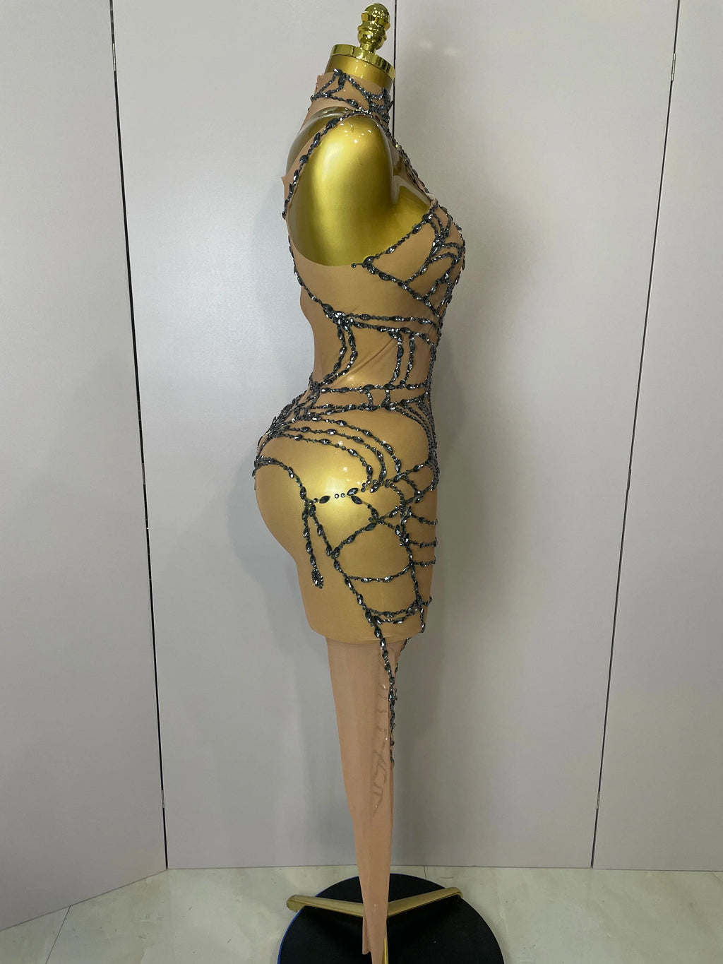 Hamburg Sparkly Diamonds Sexy Mesh Nightclub Clothing Drag Queen Jumpsuit