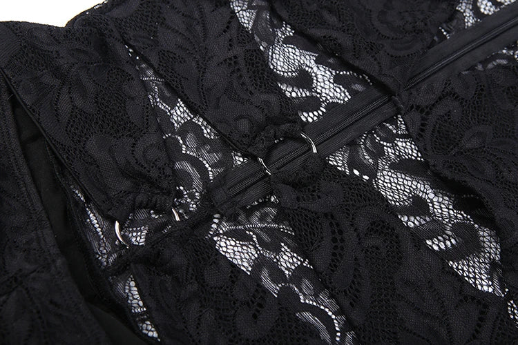 Bushwick See Through Metal Rings Patchwork Hollow Design Jumpsuit