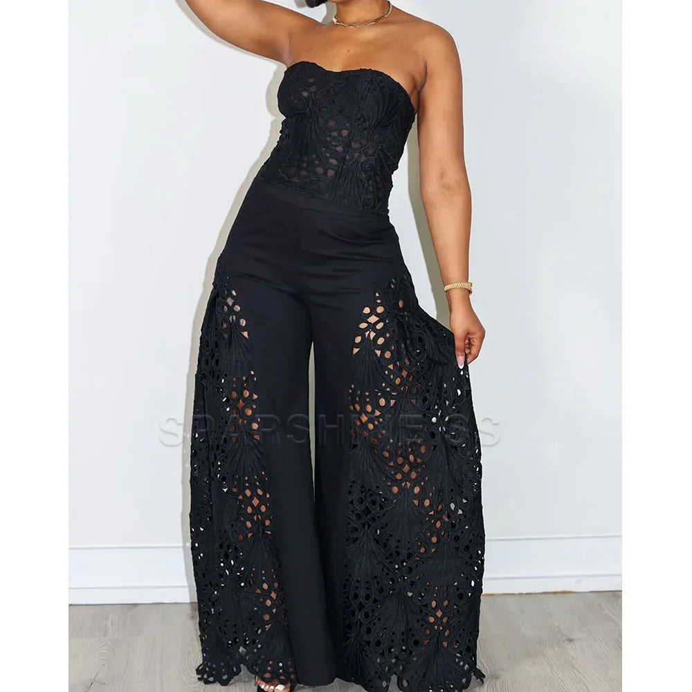 Andrea Hollow Out Sexy Lace Two Piece Sets