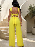 Kirsys Sexy Solid Halter Backless Two Piece Sets