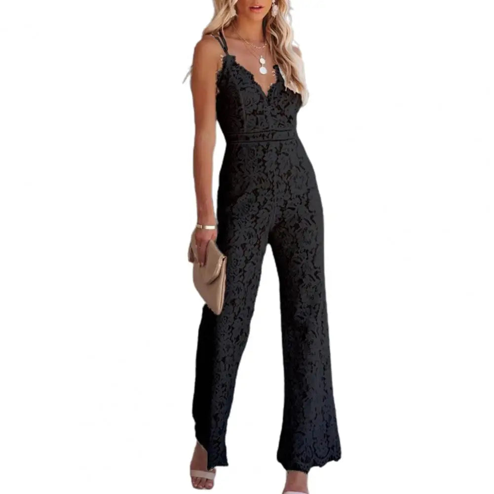 Slim Romper  Fashion V Neck Spaghetti Straps Jumpsuit  Jumpsuit Office Lady Overalls