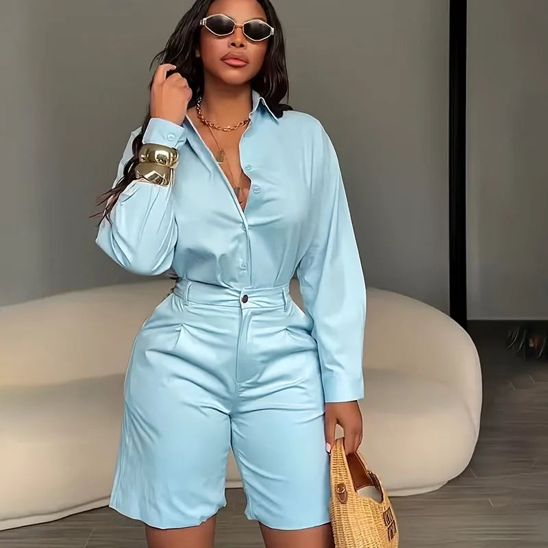 Alondra Solid Elegant Fashion Two Piece Sets