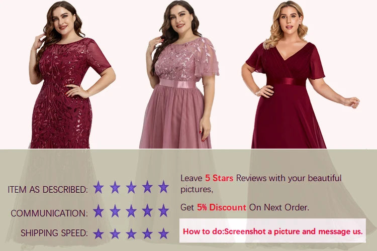 Creek Mountain Plus Size Sequin Mesh Mermaid Slim Evening Dress