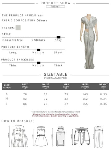 Adams Irregular Hollow Ruched Diagonal Collar Shorts Sleeve Waistless Slits Street Dress