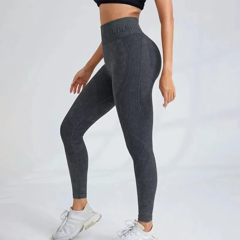 Dumont Seamless Gym High Waist Hip Lifting Outdoor Sports Tight Waist Leggings