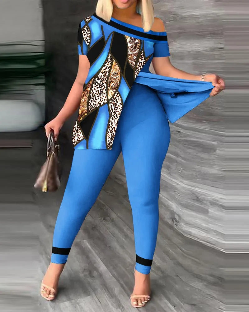 Ana Short Sleeve Suit Femme Casual Two Piece Sets