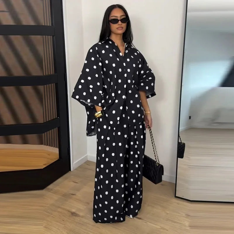 Rafaela Elegant Lapel Three Quarter Two Piece Sets