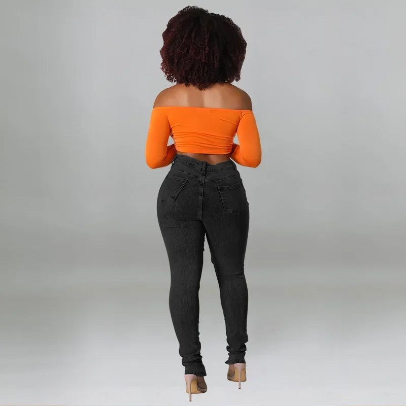 Beachwood Stretch Distressed Destroyed Denim Street Going Out Pants