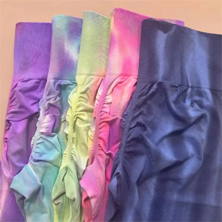 Kearny Tie Dyed High Waist Gym Push Up Scrunch Seamless Thick Sports Leggings