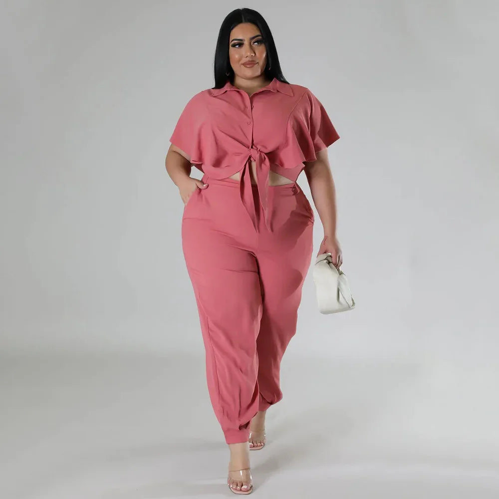Marcela Elegant Loose Tracksuit Two Piece Set