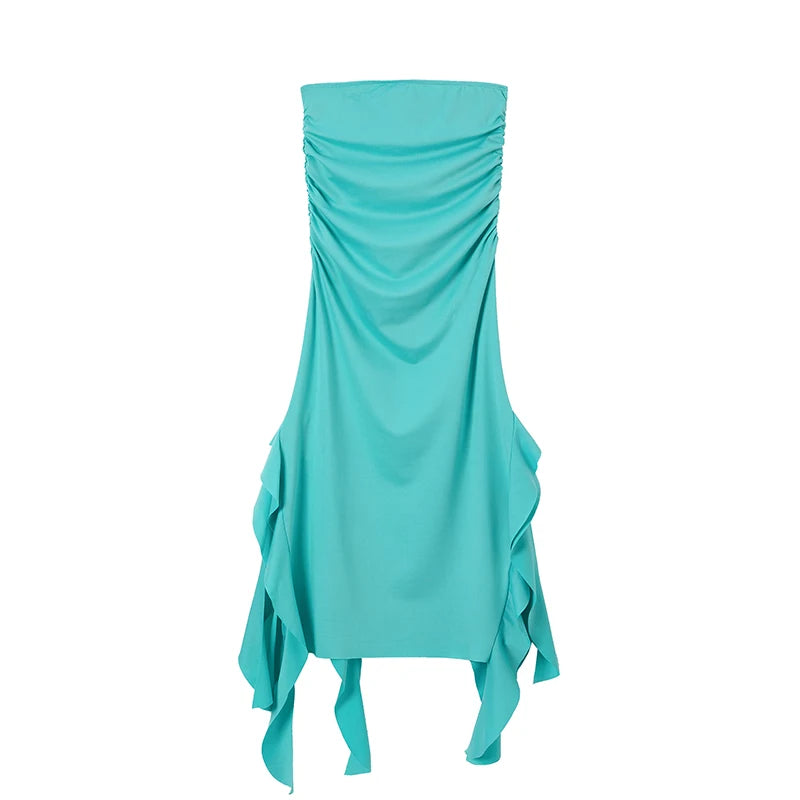 New City Fashion Trend One Shoulder Bra Wrap Hip Slim Fit Irregular Dress