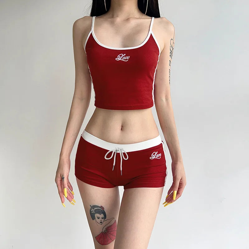 Sally Summer Outfits Embroidery Sexy Two Piece Sets
