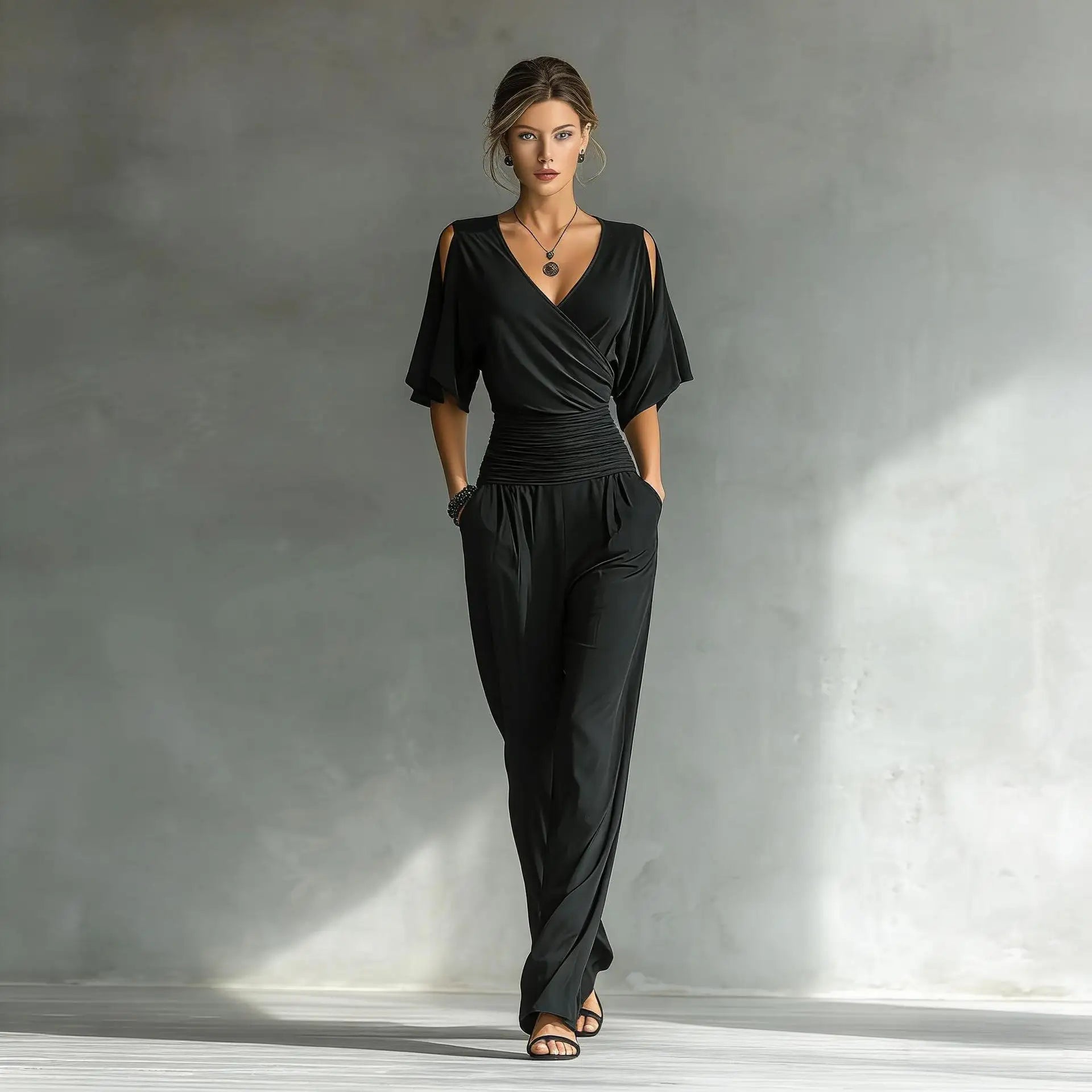 Jumpsuit Women Disfraz Mujer V-neck Loose Waist Slim Fit Jumpsuit Women's Summer New Fashion Temperament Jumpsuit