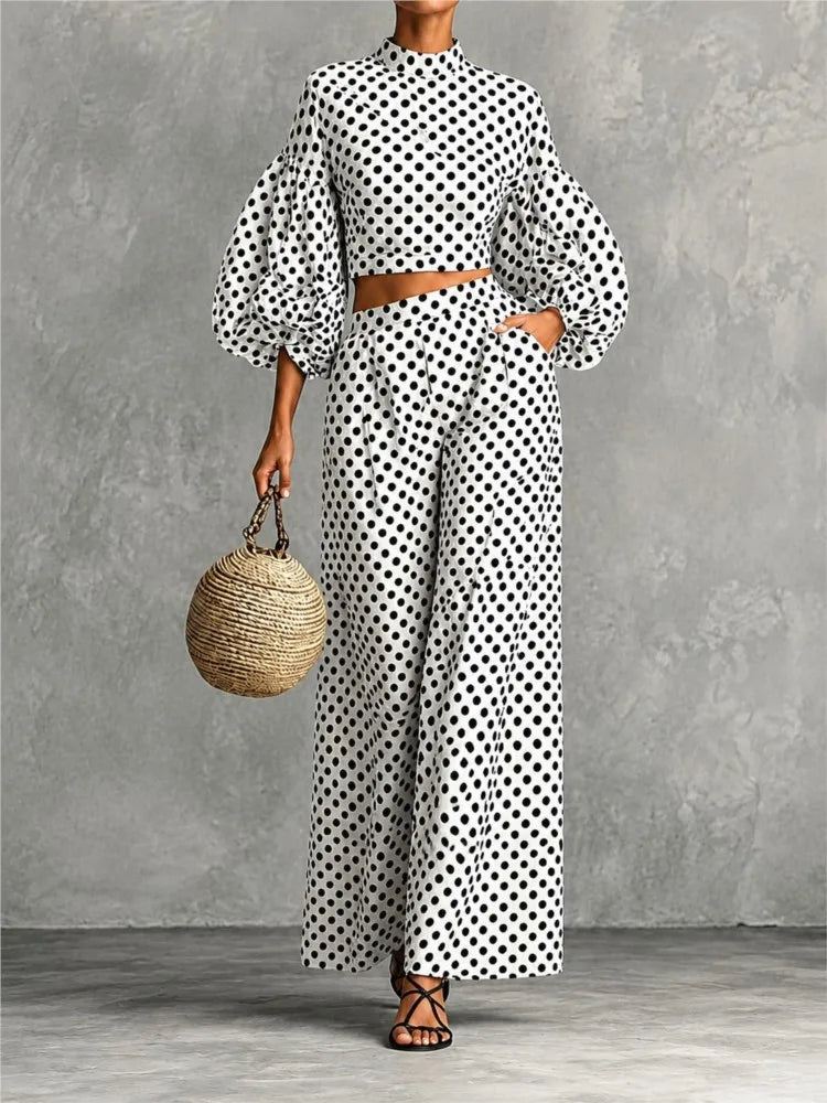 Sarah Wide Leg Trousers Office Two Piece Sets