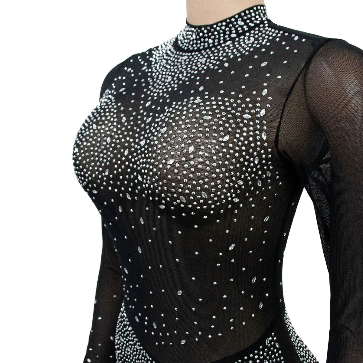 Women 2023 Autumn and Winter New Streetwear Fashion Elegant Solid Mesh Long