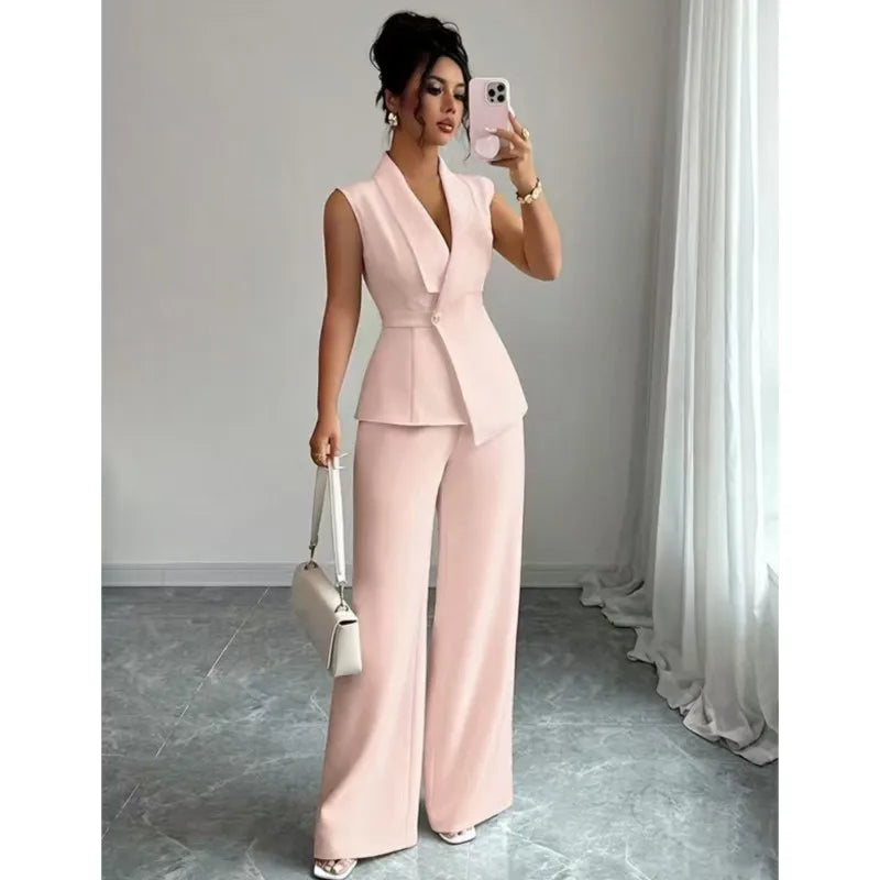 Elena Set Outfits Casual Sleeveless Two Piece Sets