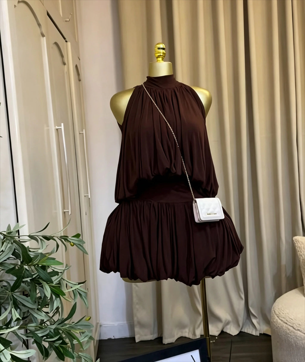 Kaily Sleeveless Halter Ball Elegant Two Piece Sets