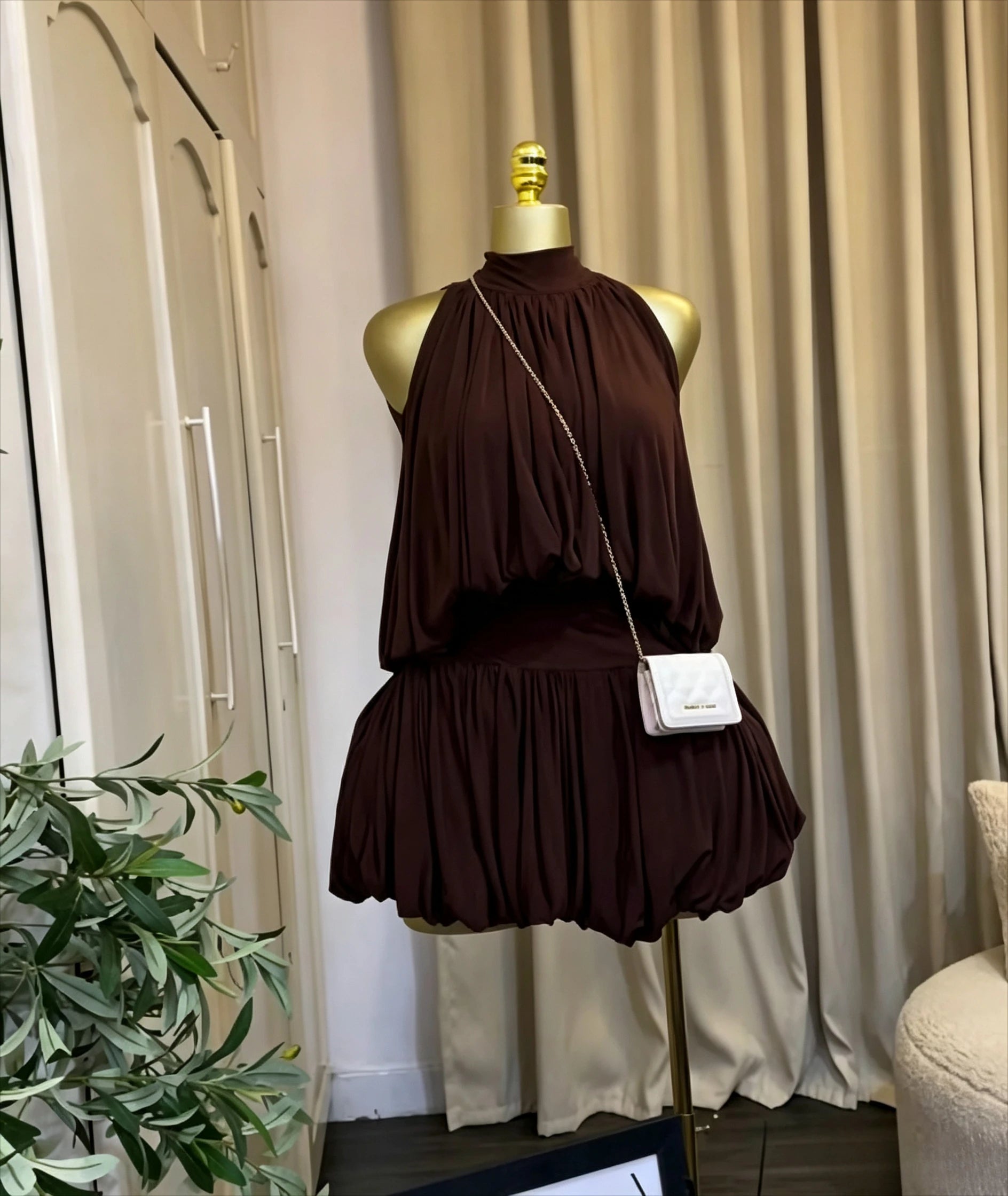 Kaily Sleeveless Halter Ball Elegant Two Piece Sets