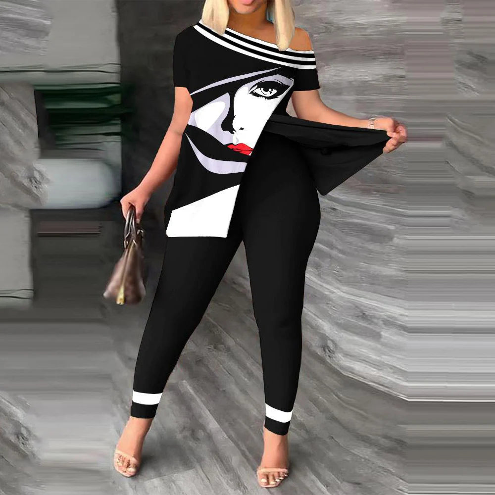 Ana Short Sleeve Suit Femme Casual Two Piece Sets