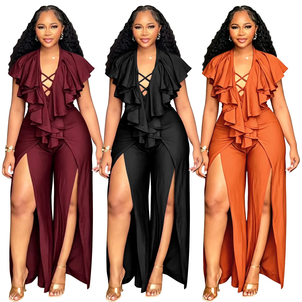 Plus Size Women Clothes Jumpsuit Summer Clothes Black Leisure Bodysuit Jumpsuit