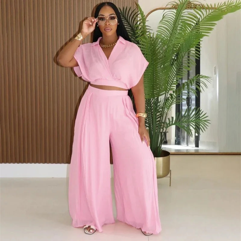 Bethany Outfit Holiday Crop and Wide Leg Matching Sets