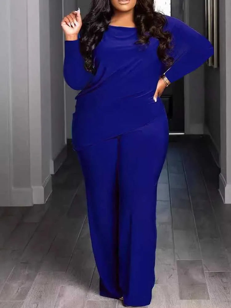 Karla Outfit with Long Sleeve Plus Size Two Piece Sets