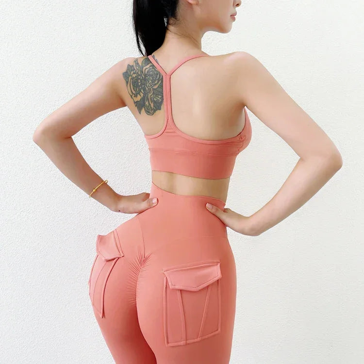 Summit Leggings Pocket Sexy Naked Feeling  Fitness Sports Pants