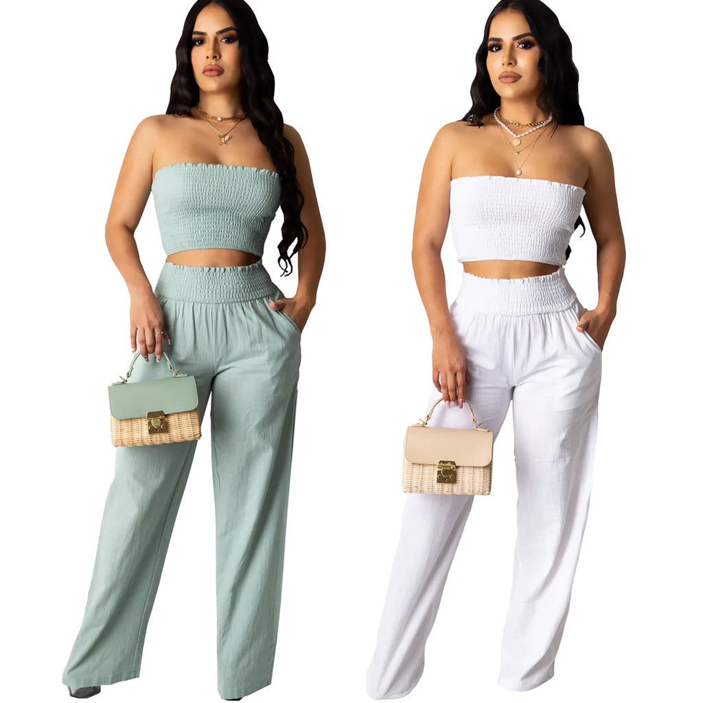 Thalia Suit Long Drawstring Gown Two-Piece Sets