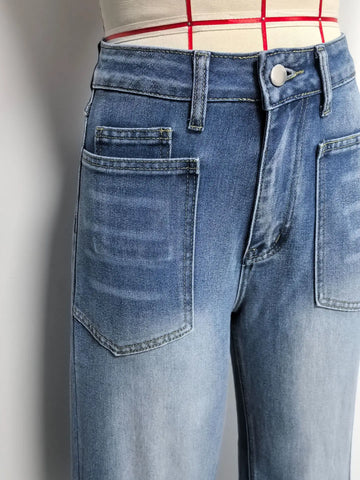 Jeans Denim Pant Women Vintage Wide Leg Long Pants Casual Loose High Waist Straight
