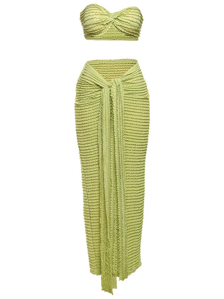 Noemy Elegant Stacked Folds Two Piece Sets