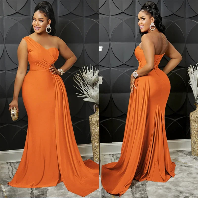 Buffalo One Shoulder Mermaid Evening Dress