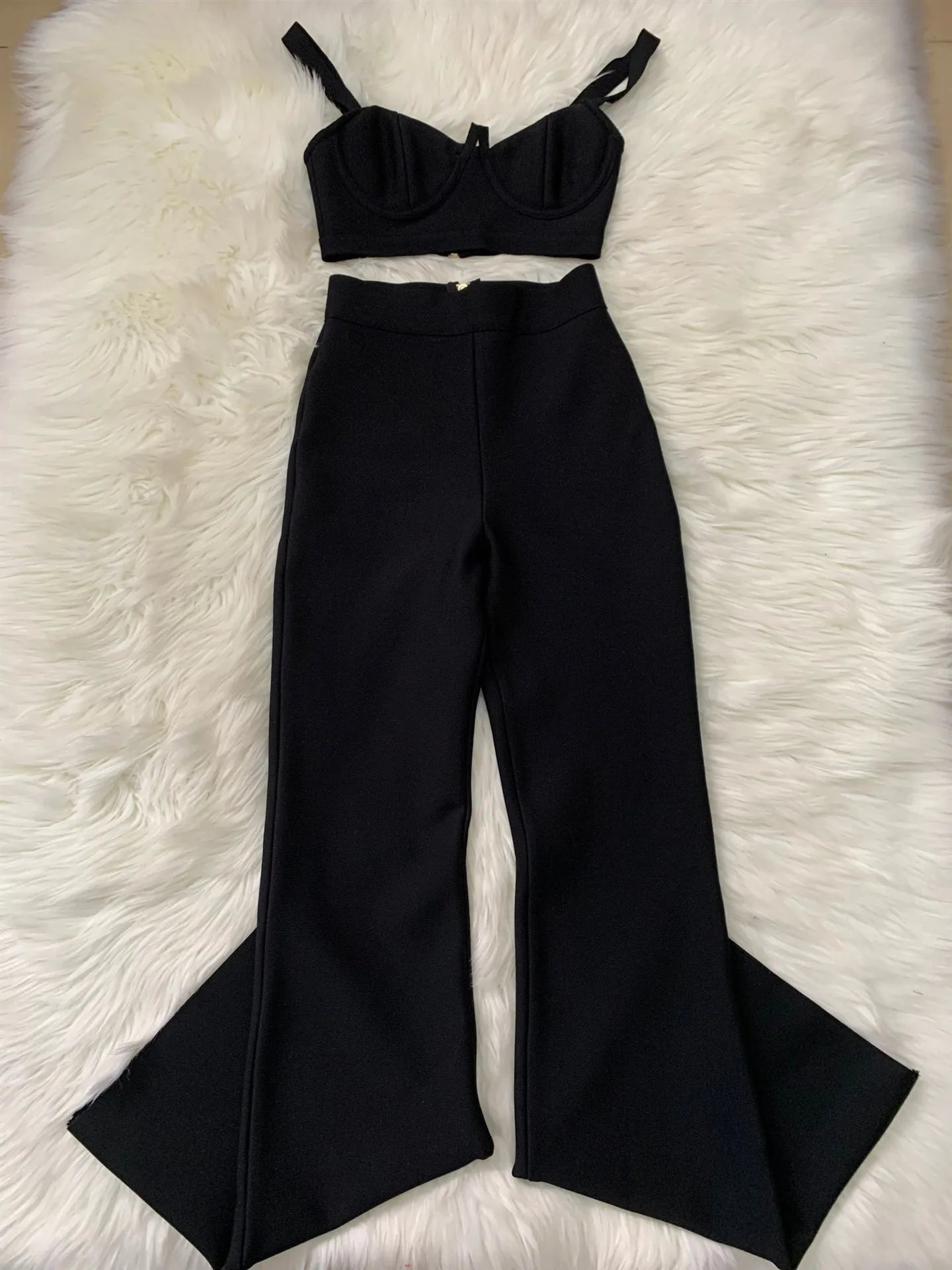 Nathalie High Waist Bodycon Elegant Two Piece Sets