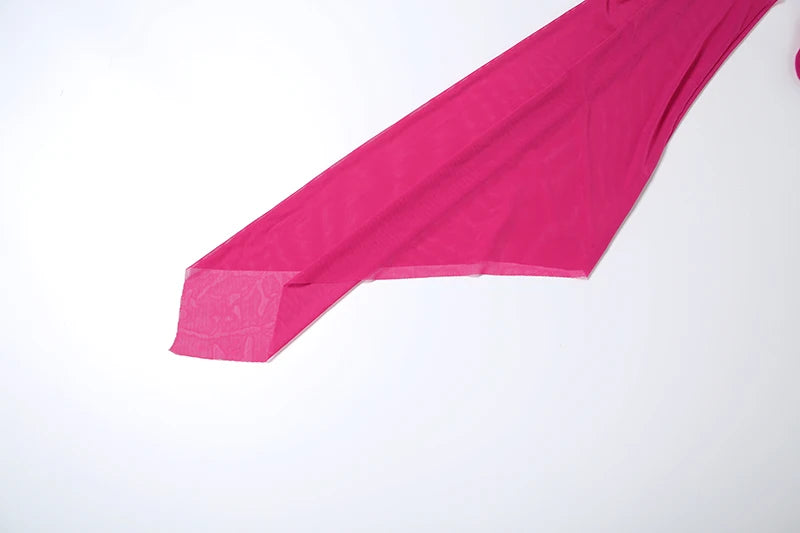 Ferris Lake See Through Midnight Irregular Full Sleeve Crop Matching Set