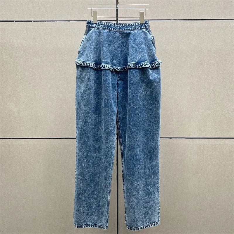 Women's jeans New retro washed women's pants for summer 2025 straight leg pants
