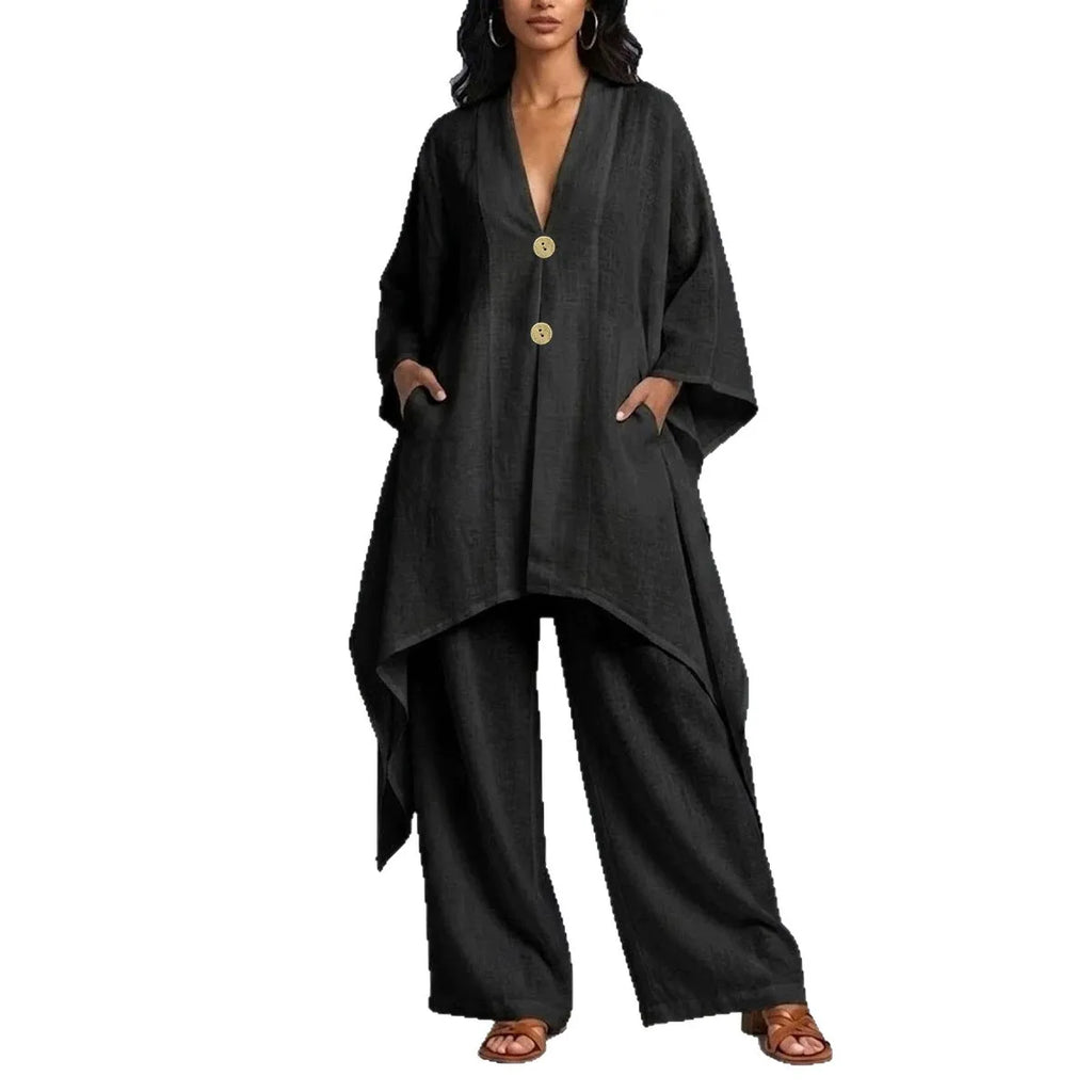 Ursula Plus Size Asymmetrical Casual Two Piece Sets