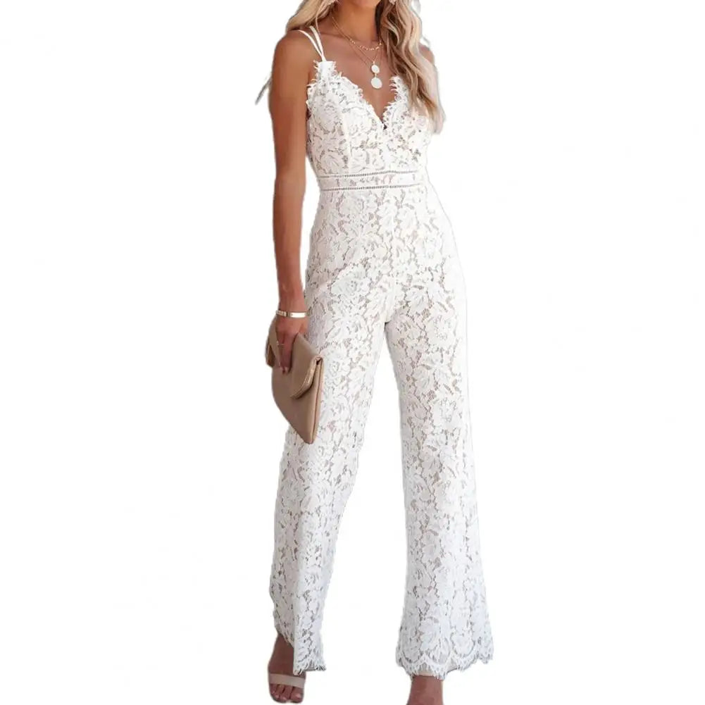 Slim Romper  Fashion V Neck Spaghetti Straps Jumpsuit  Jumpsuit Office Lady Overalls