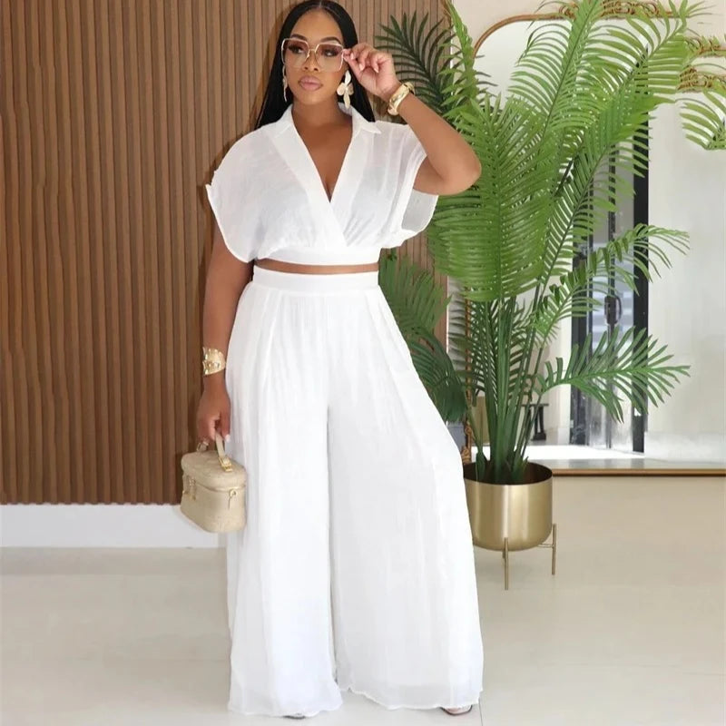 Bethany Outfit Holiday Crop and Wide Leg Matching Sets