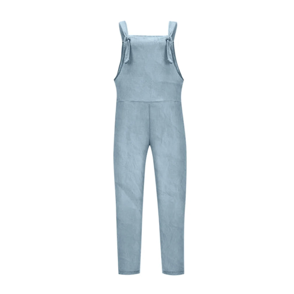 Women Plus Size Overalls Jumpsuits Casual Solid Loose Dungarees Retro Fashion