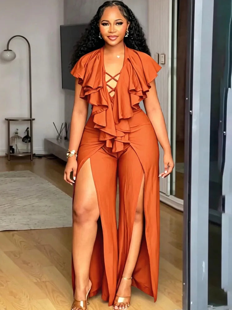 Plus Size Women Clothes Jumpsuit Summer Clothes Black Leisure Bodysuit Jumpsuit