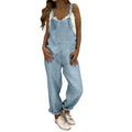 Women Plus Size Overalls Jumpsuits Casual Solid Loose Dungarees Retro Fashion