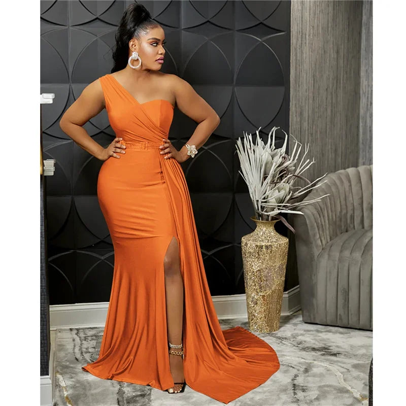 Buffalo One Shoulder Mermaid Evening Dress