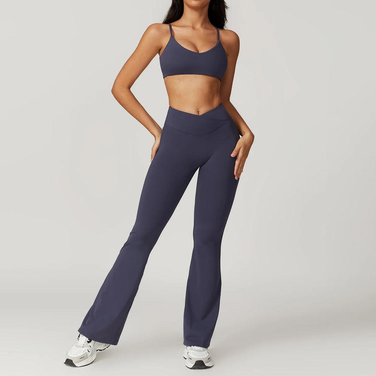 Hilda Women Fitness Short Sleeve Two Piece Sets