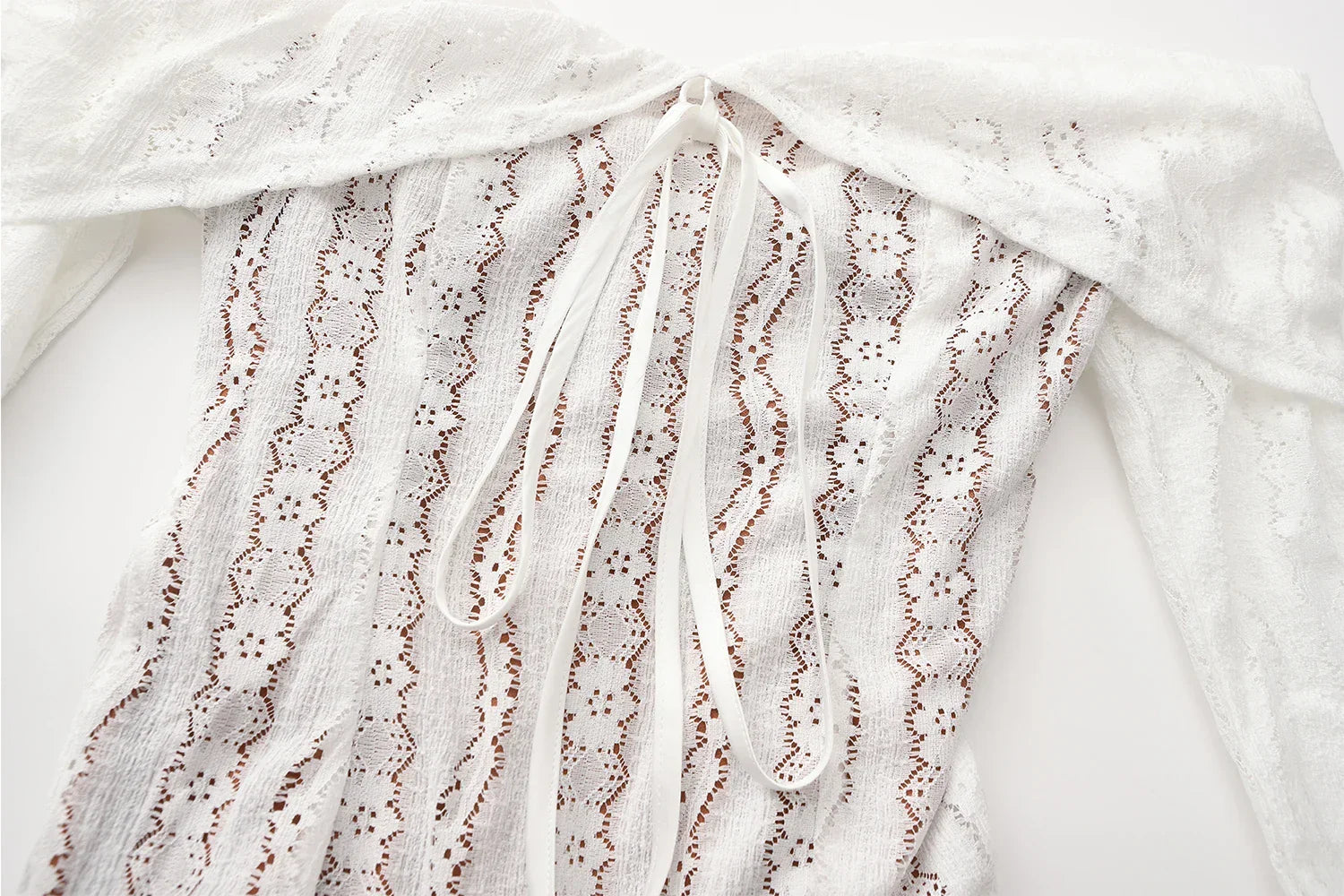 Grafton Suninheart White Evening Long Sleeve Lace Elegant Party Dress