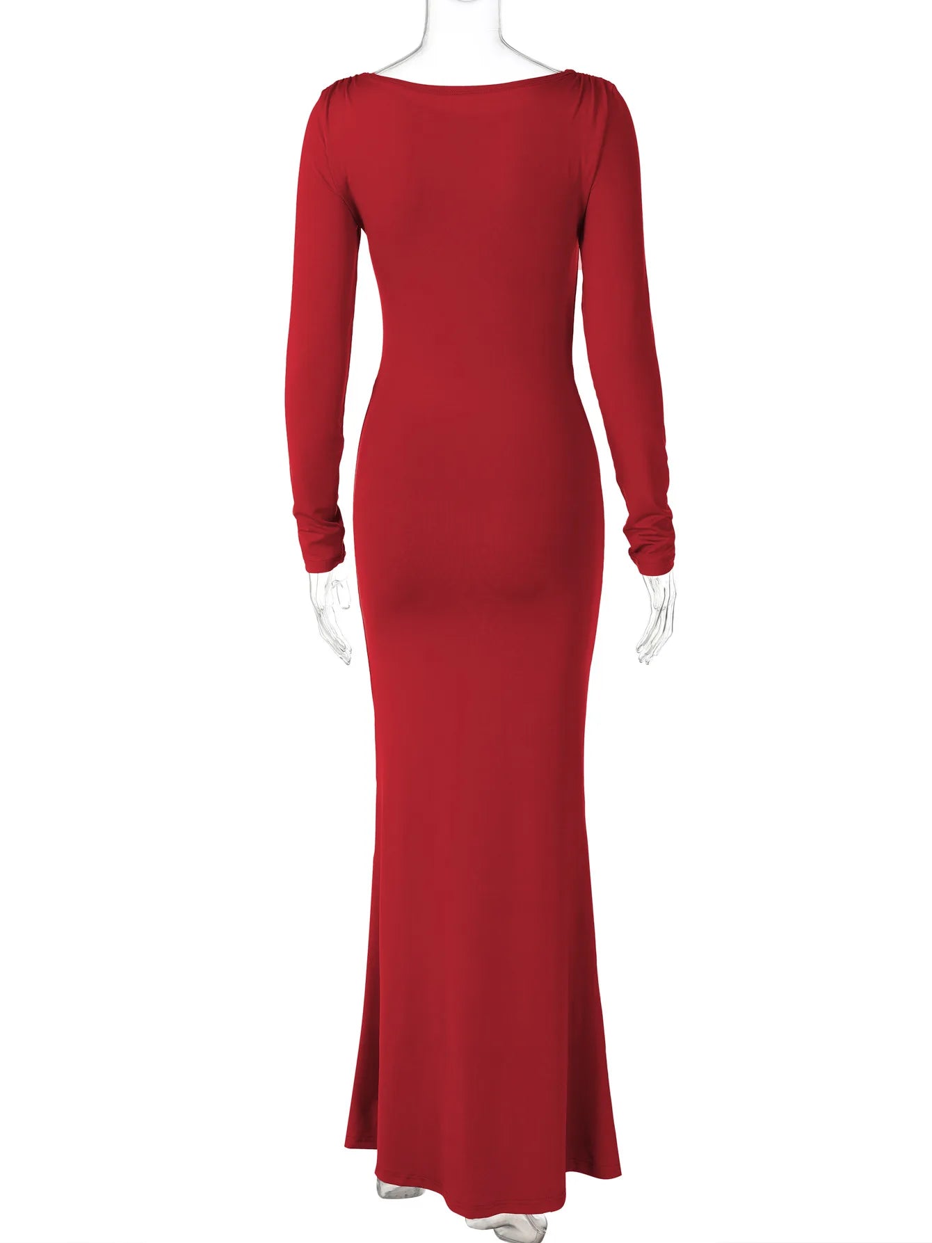 Shore Beach Solid Long Sleeve Draped Sexy Bodycon Maxi Party Dress
