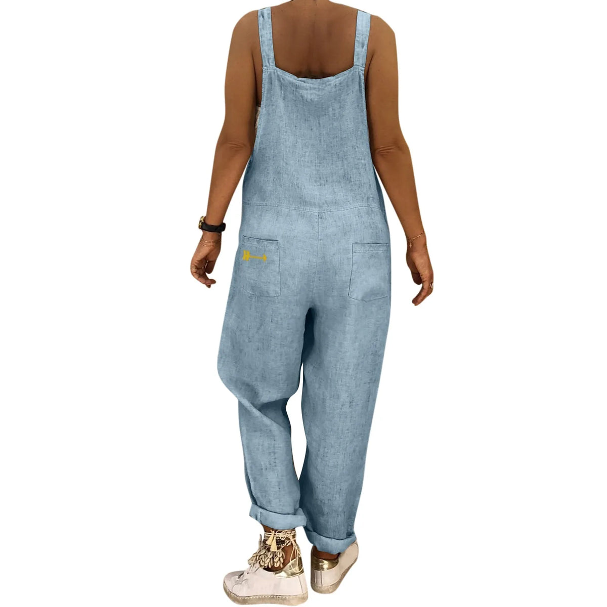 Women Plus Size Overalls Jumpsuits Casual Solid Loose Dungarees Retro Fashion