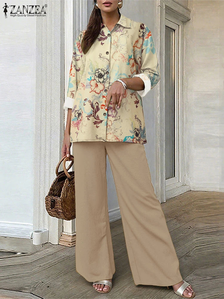 Dinora Vintage Suits Elegant Office Two Piece Sets