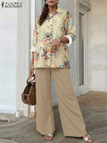 Dinora Vintage Suits Elegant Office Two Piece Sets