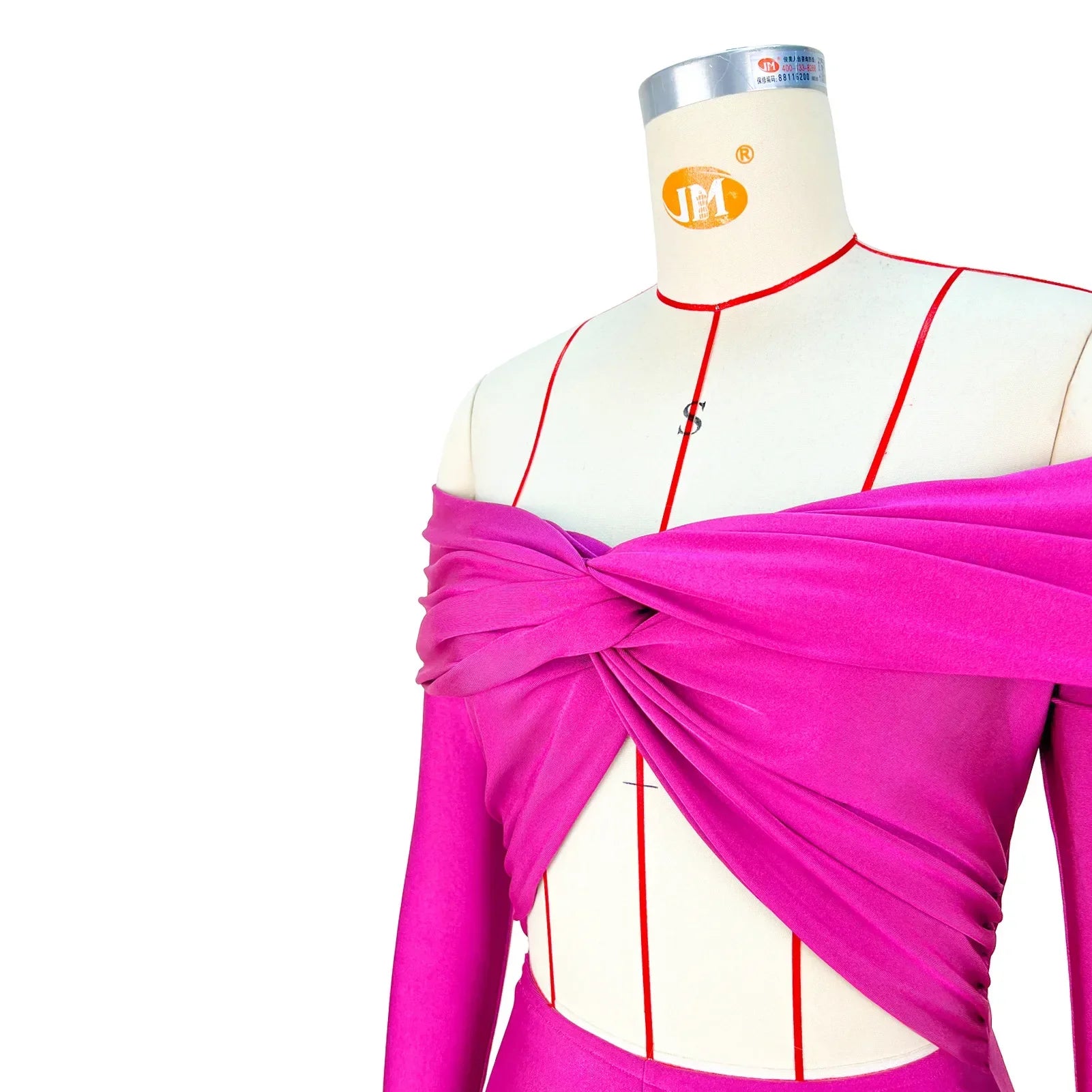 Oneida Hollow Out Sexy Party Clubwear Long Sleeve Slash Neck Crop Jumpsuits