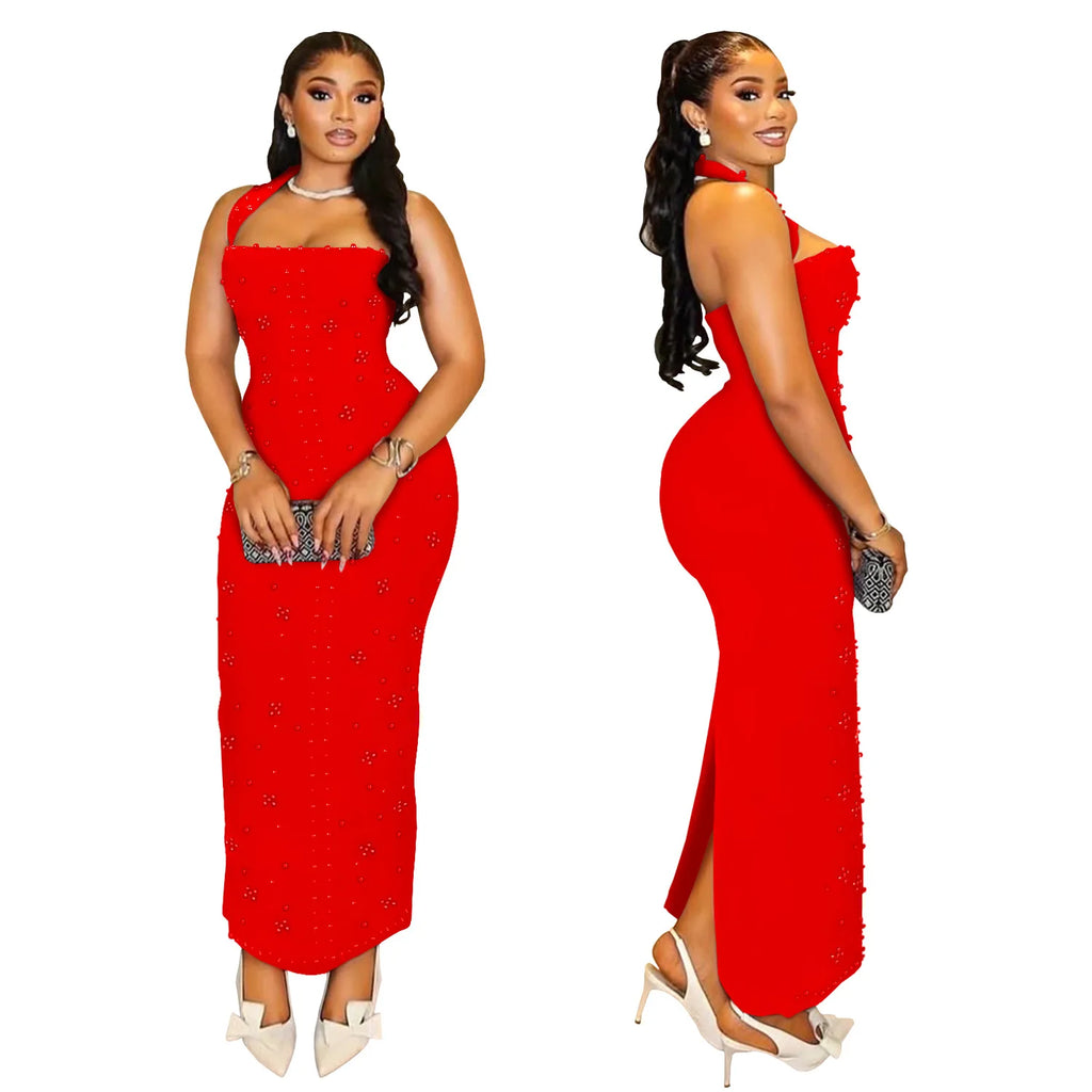 San Carlos Elegant Dashiki Spaghetti Straps Ladies Traditional  Maxi Dress